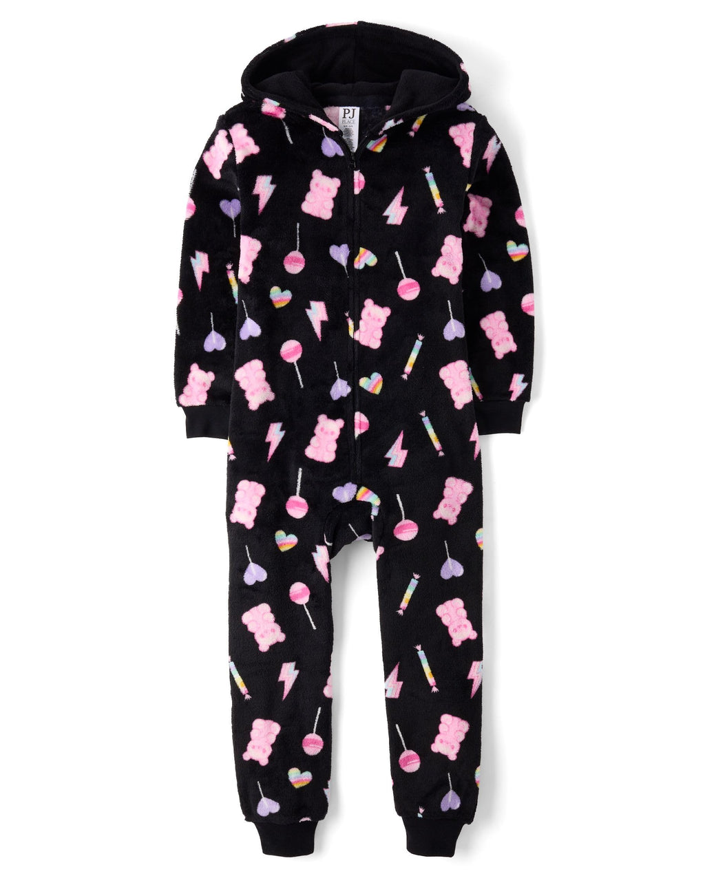 The Children's Place Girls' Long Sleeve Fleece Zip Up One Piece Pajama