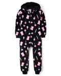 The Children's Place Girls' Long Sleeve Fleece Zip Up One Piece Pajama
