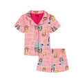 Bluey Girls' 2-piece Loose-fit Button Down Matching Pajama Set, Soft & Cute for Kids