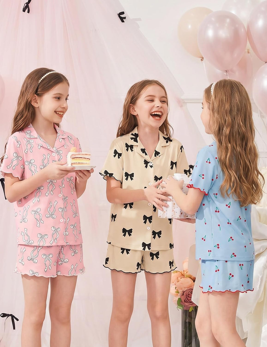 Arshiner Girls Pajamas Button Down Short Set Cute Pjs Soft Sleepwear