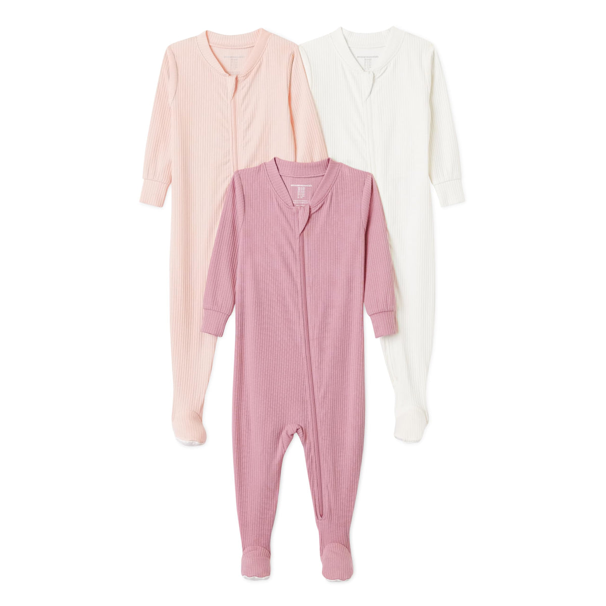 Amazon Essentials Unisex Babies' Ribbed Footed Pajamas