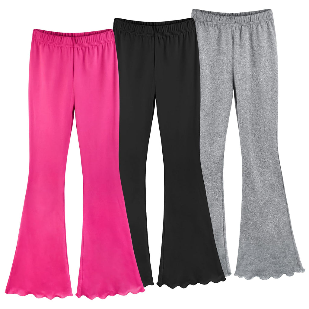 slaixiu Girls Flare Leggings, Mid Waisted Bell Bottom Yoga Pants for Kids & Teen