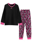 CARETOO Girls Pajamas 2 Piece Long Sleeve Long Pants Pajama Set Kids Cute Pj Soft Holiday Sleepwear Size 7-13