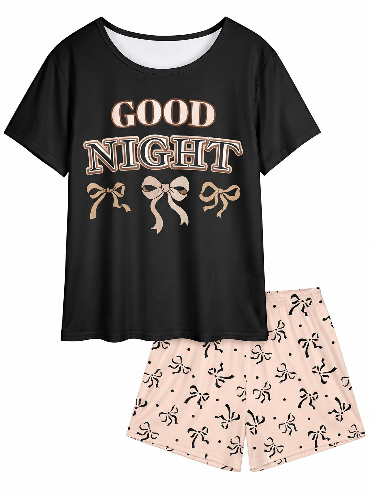 Beinou Girls Pajamas for Kids Summer Pjs Sleepwear Sets for Teen 8-15Y