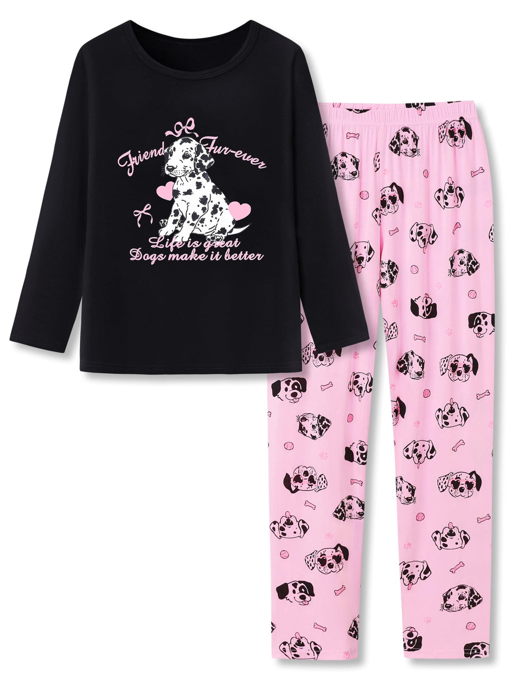 Tebbis Girls Modal Pajamas Cute Print Long Sleeves & Pants Sizes 6-18