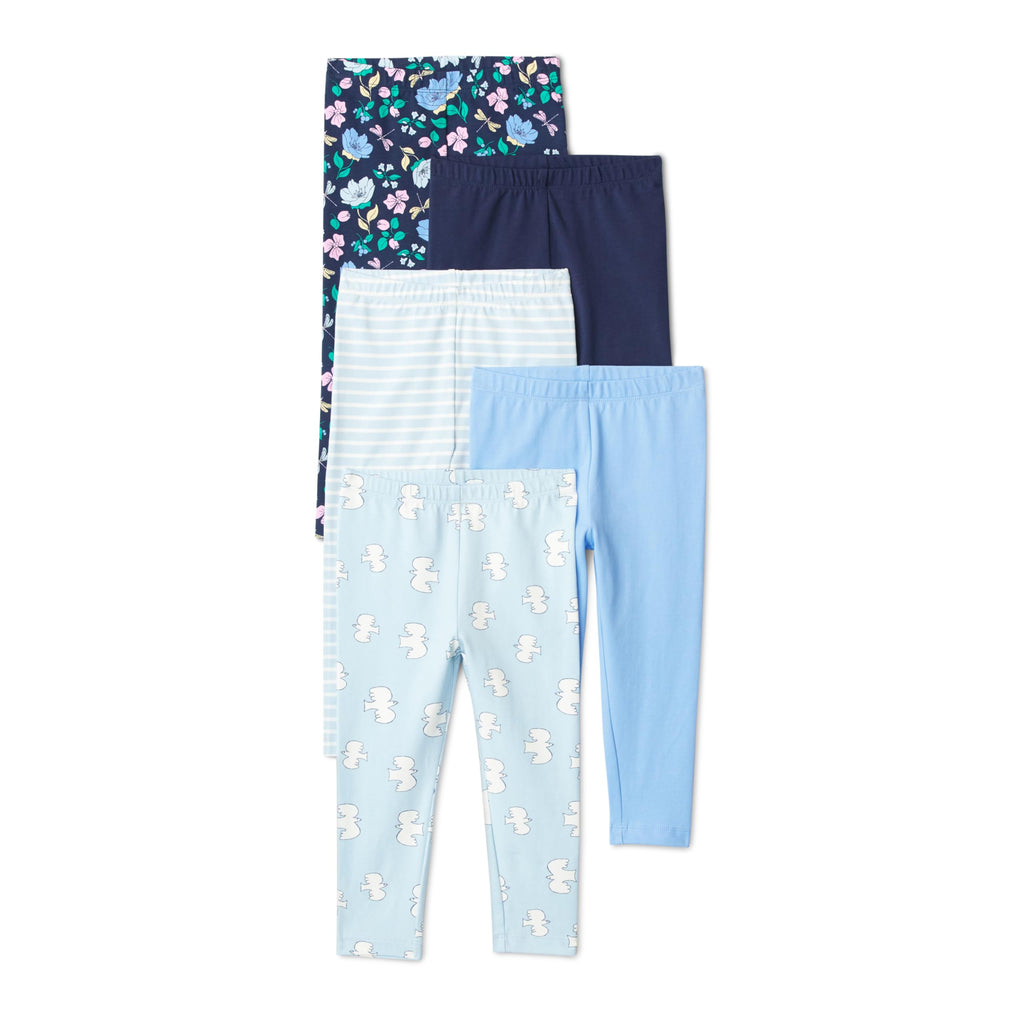 Amazon Essentials Girls' Cotton Stretch Leggings, Multipacks