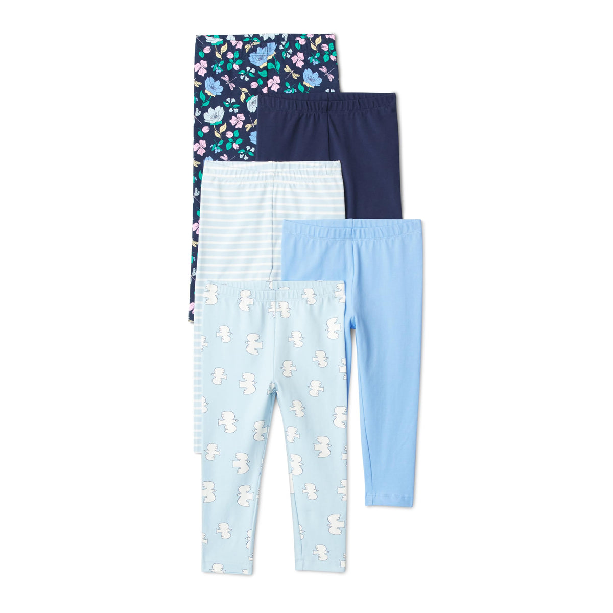 Amazon Essentials Girls' Cotton Stretch Leggings, Multipacks