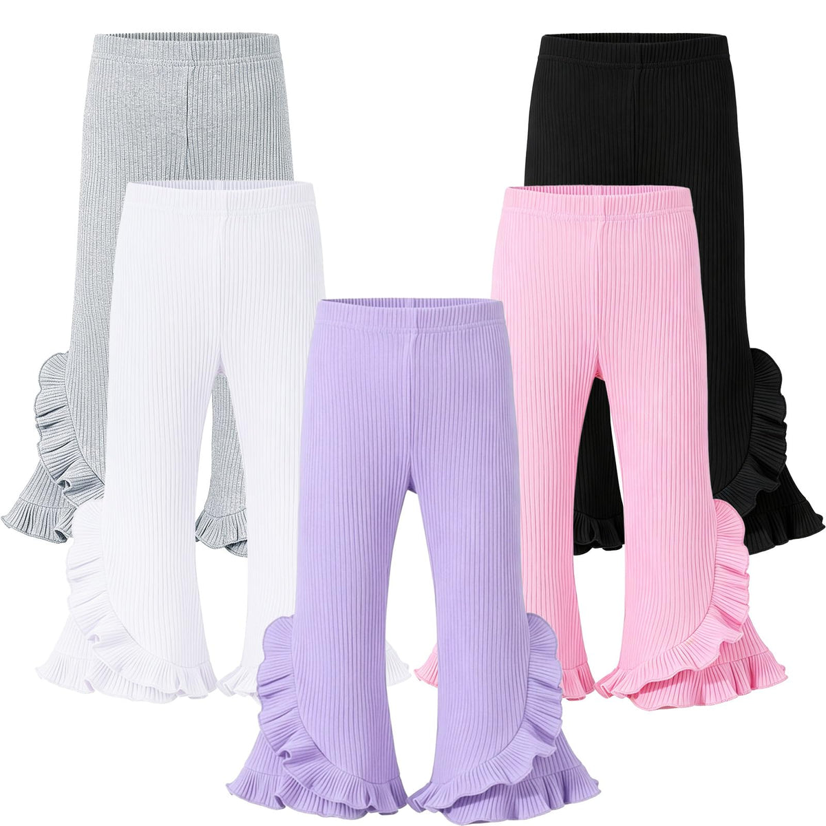 5 Pack Toddler Girl Flare Pants