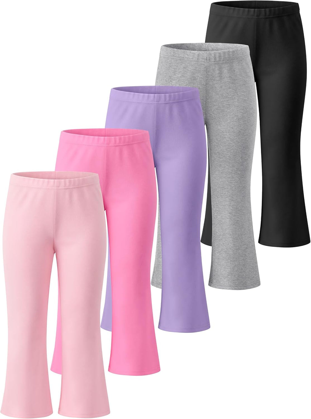 Poroka 5 Pack Toddler Girls Flare Pants Cotton Stretch Bell Bottom Leggings