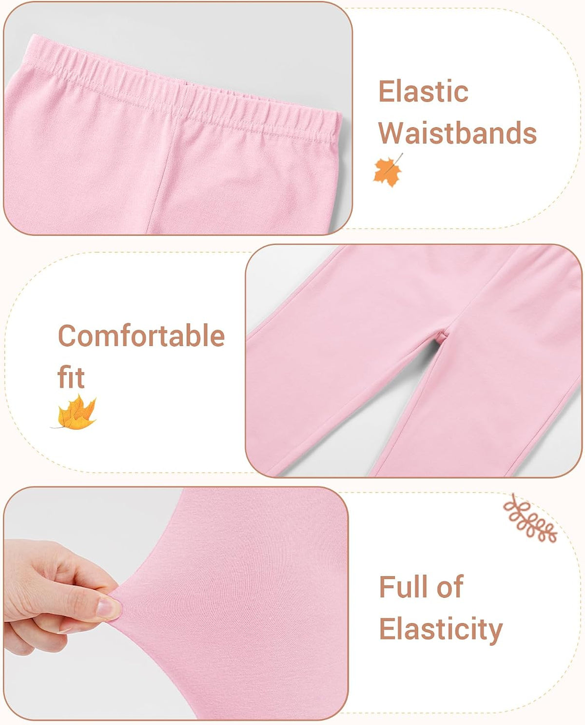 2 Pack Toddler Girls Flare Pants Baby Cotton Leggings Size 18M-5T