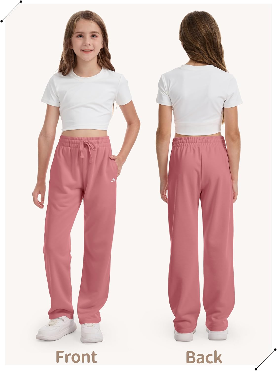 4 Pack Girls Sweatpants Straight Leg Girls Joggers Athletic Pants for Kids