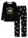 Topgal Girls Long Sleeve Pajamas, 2-Piece Top and Pants, Sizes 6-18