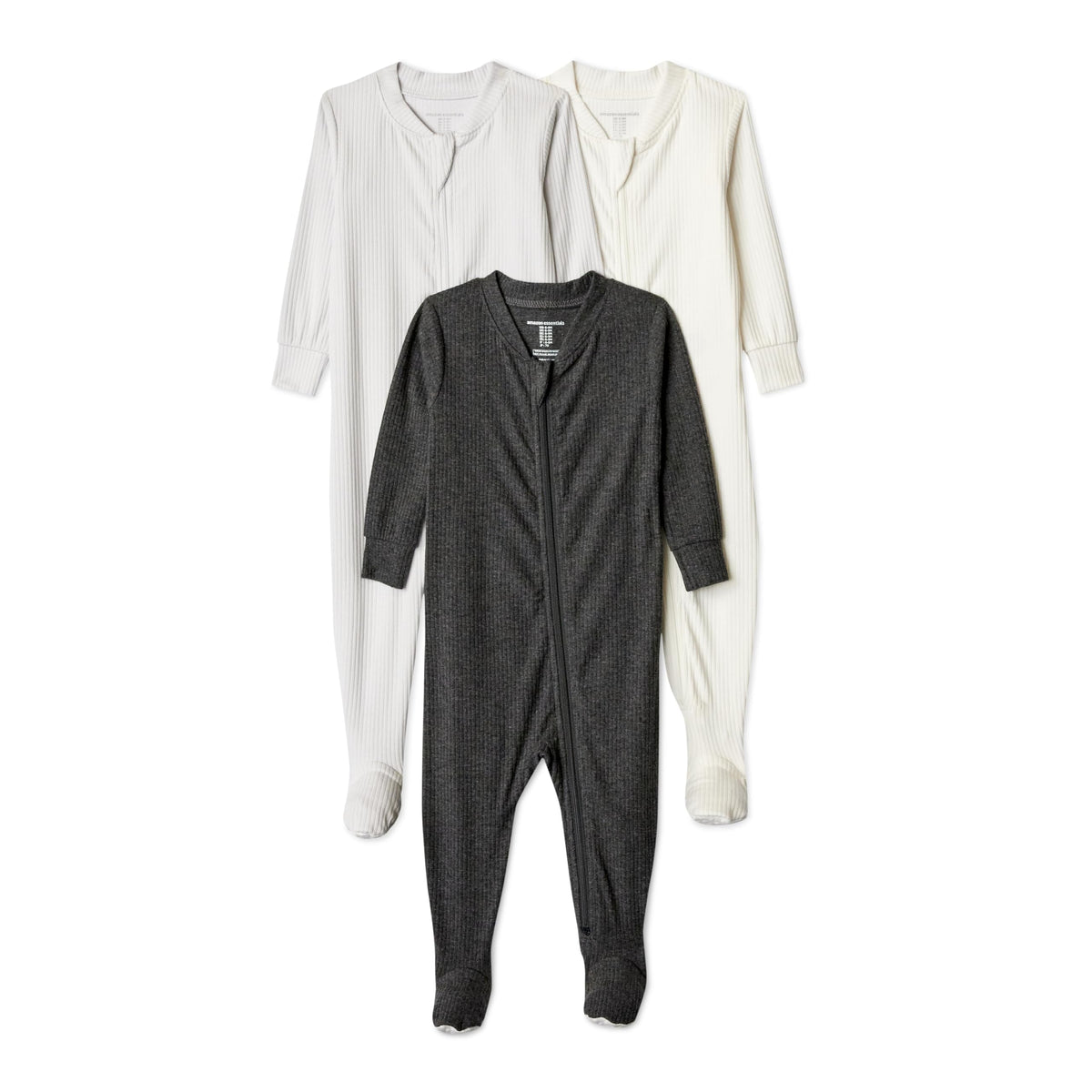 Amazon Essentials Unisex Babies' Ribbed Footed Pajamas