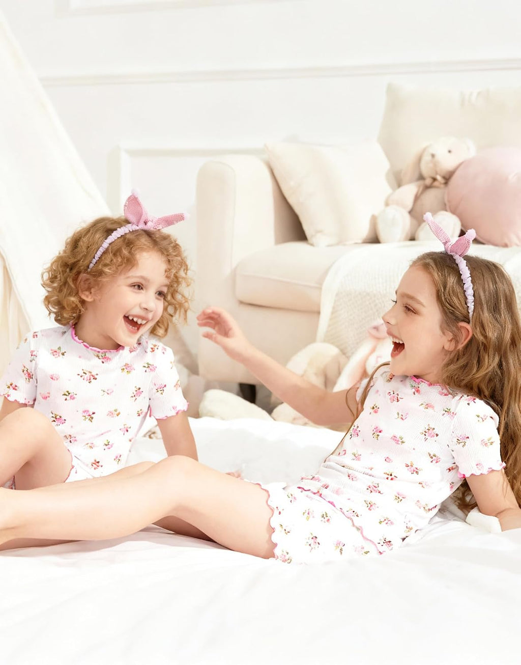 Arshiner Girls Pajamas Lettuce Loungewear Snug Fit Pjs Set Kids Sleepwear