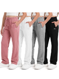 4 Pack Girls Sweatpants Straight Leg Girls Joggers Athletic Pants for Kids