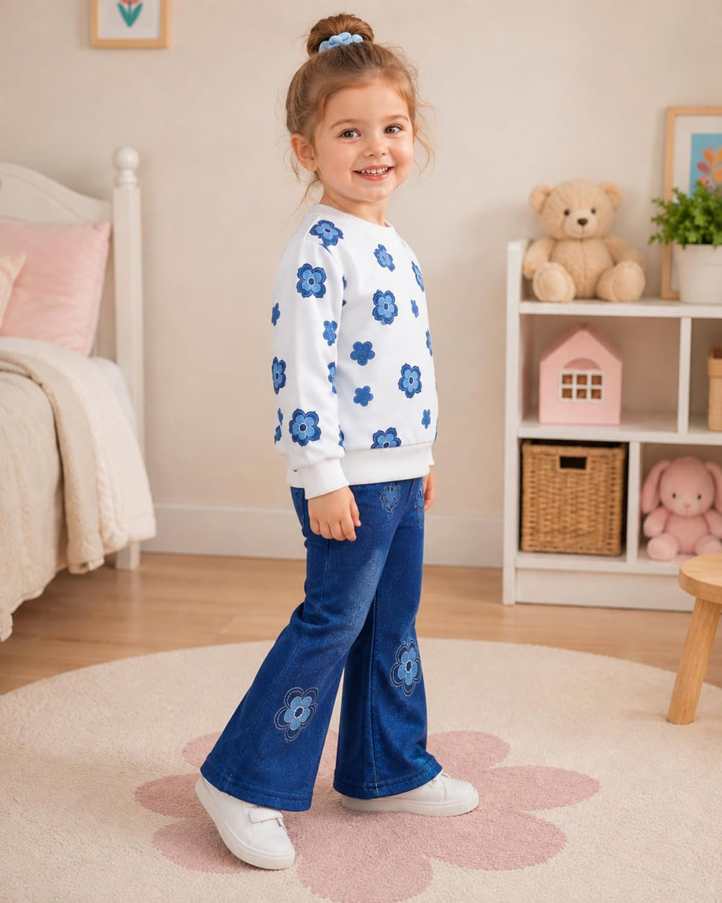 SODLON Toddler Girl Clothes Baby Fall Winter Sweatshirt Pants Outfit 12M-5T
