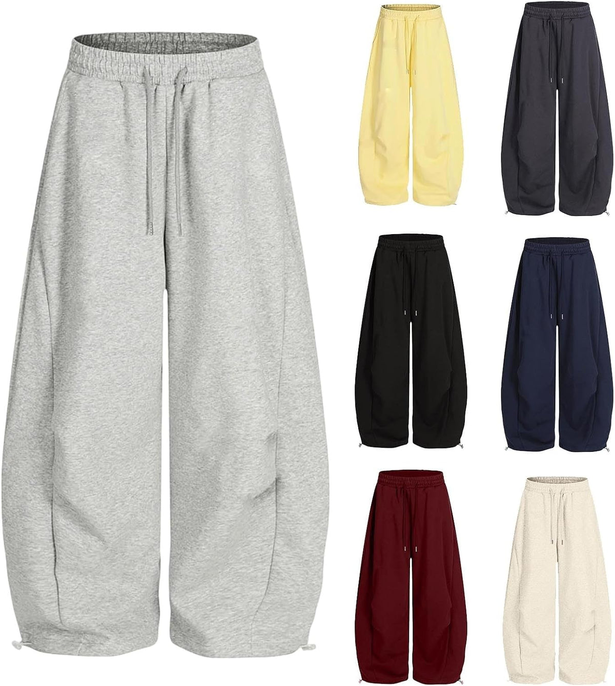Girls Baggy Sweatpants Barrel Wide Leg Pants Drawstring Open Bottom Casual