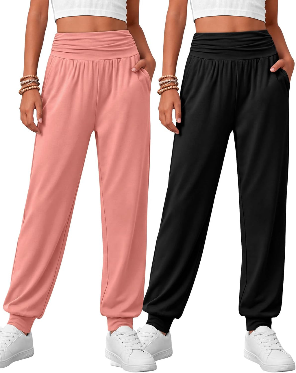 2 Pack Girls' Joggers with Pockets