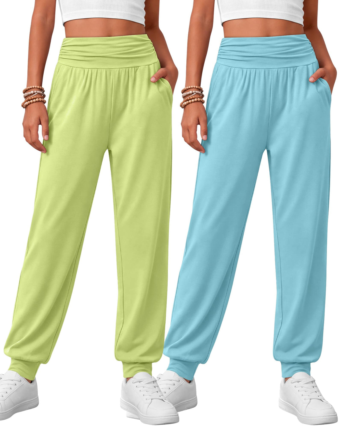 2 Pack Girls' Joggers with Pockets