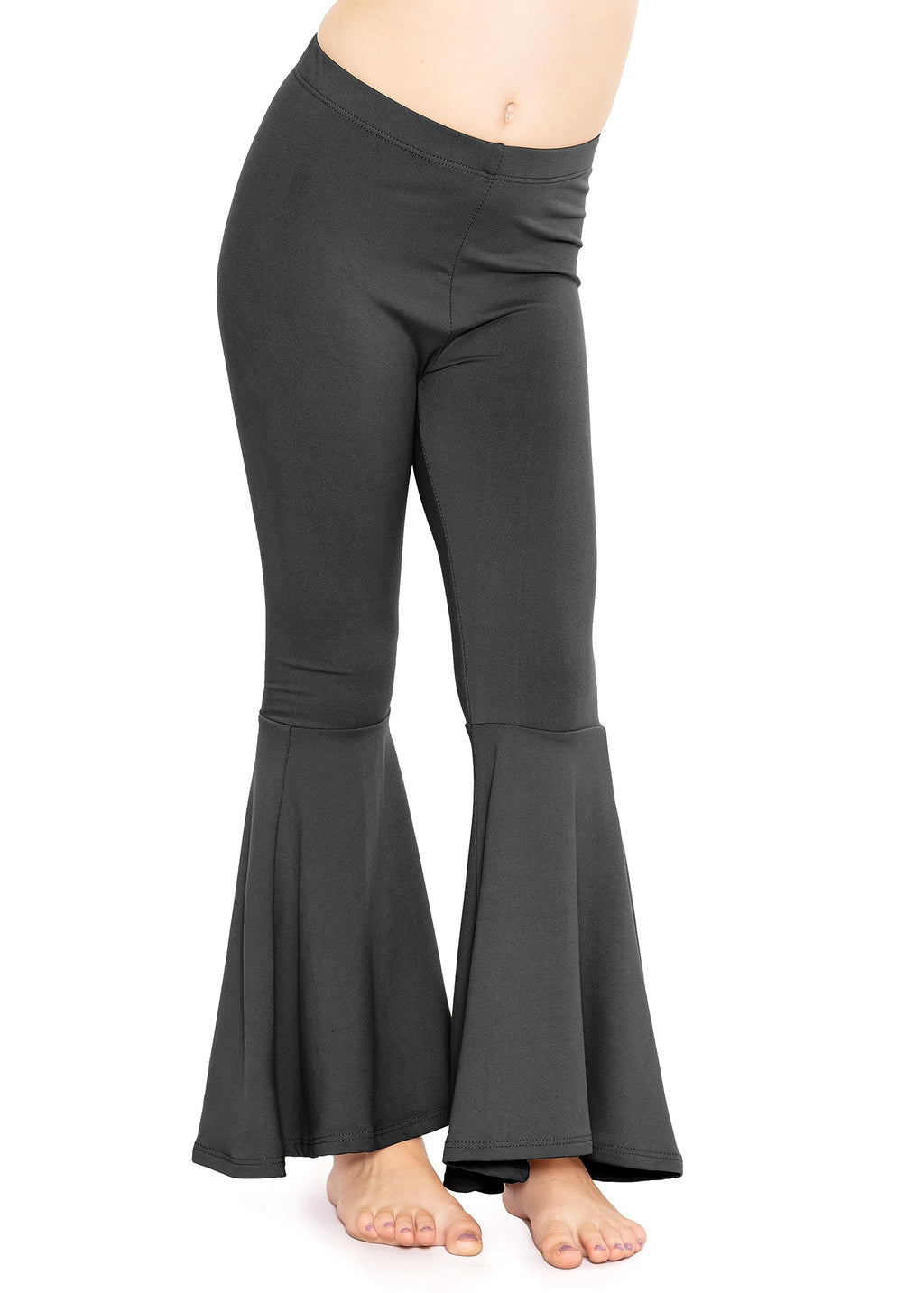 STRETCH IS COMFORT Girls Stretch Bell Bottoms Flare Pants Little | Big Kid Ruffle Bootcut Leggings | Sizes 2-14