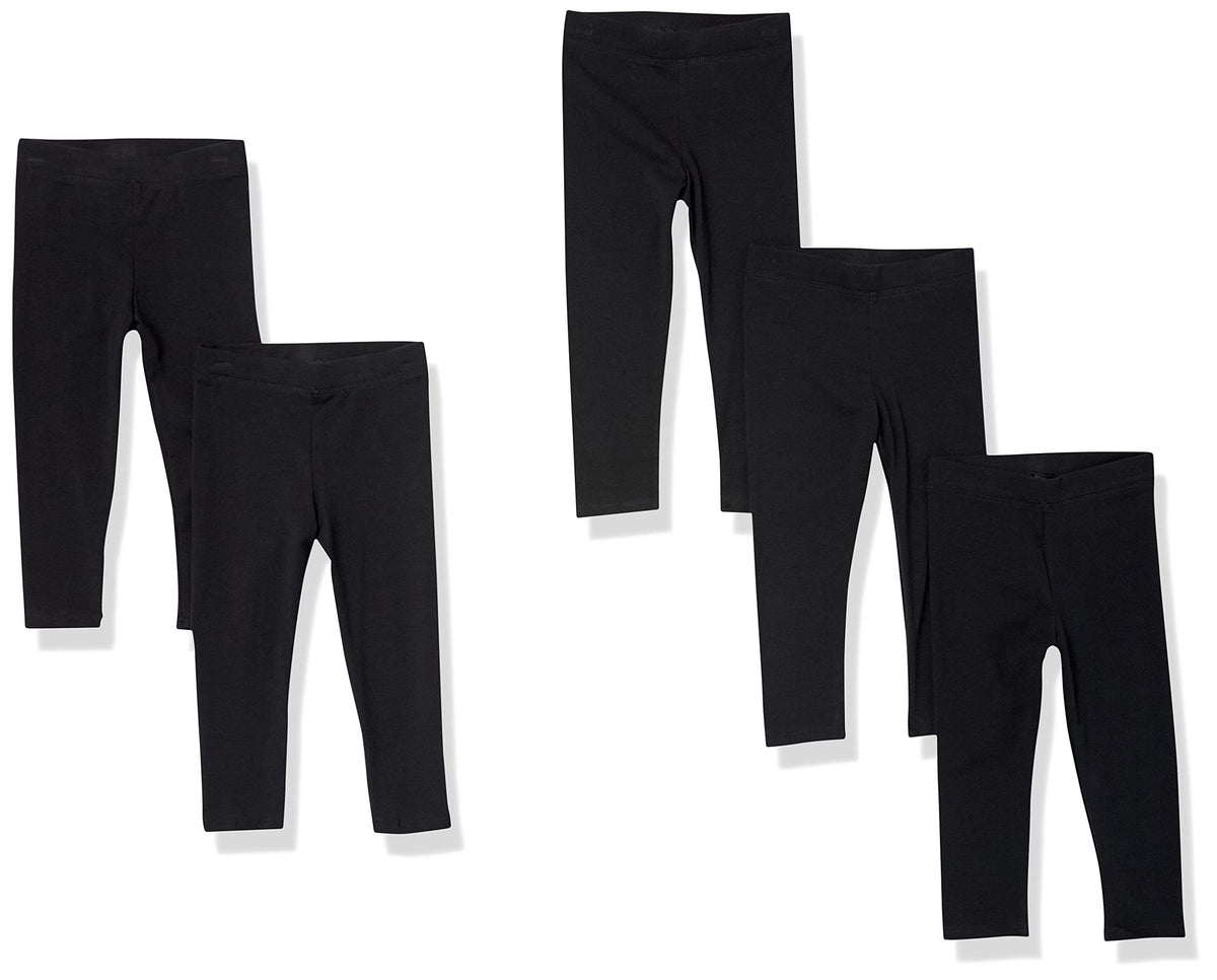 Amazon Essentials Girls' Cotton Stretch Leggings, Multipacks