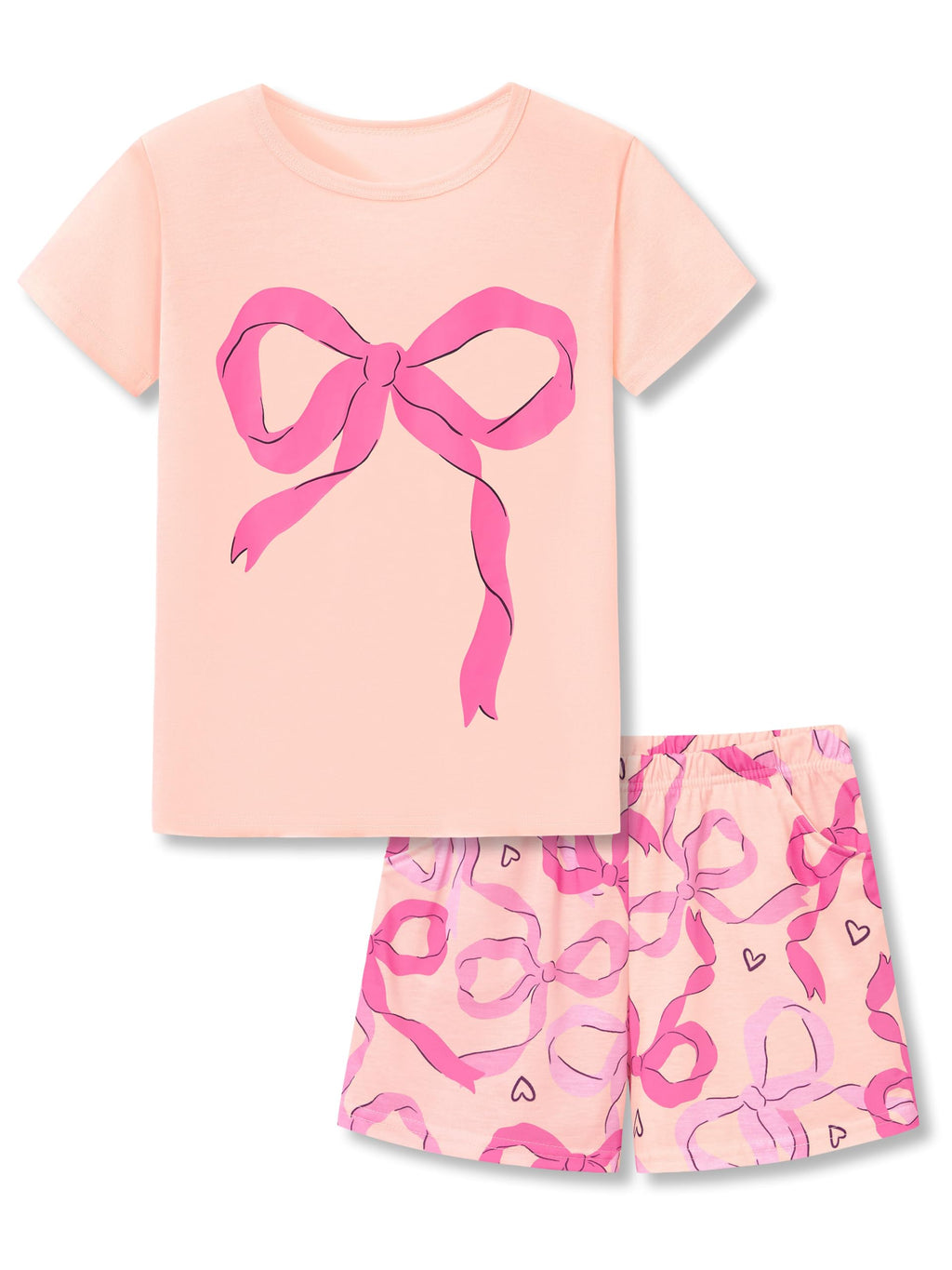Topgal Girls Summer Pajama Set Cute Prints Short Sleeves Shorts Size 6-18