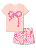 Topgal Girls Summer Pajama Set Cute Prints Short Sleeves Shorts Size 6-18