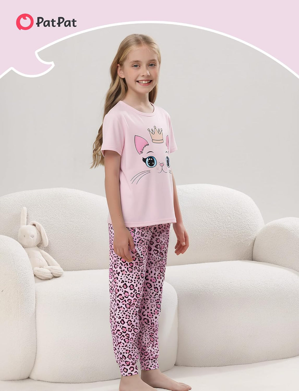 PATPAT Girls Pajamas Set Kids 2 Piece Sleepwear Comfortable PJs 5-12 Years