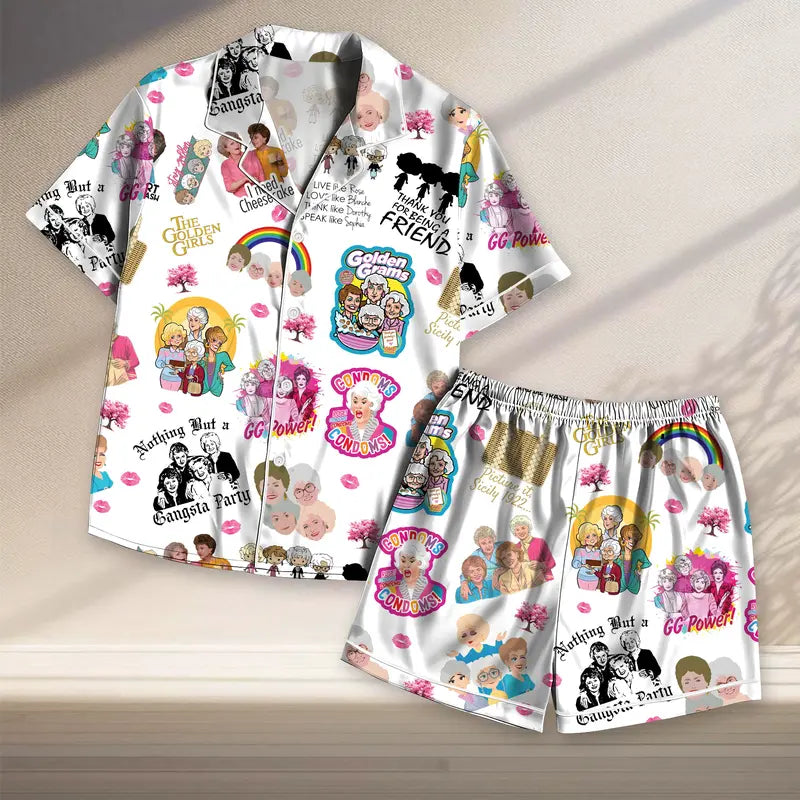 Golden Girls Pajamas Set For Women And Kids, Funny Retro Sleepwear , 80s TV Show Loungewear, Friendship PJs, Vintage Cartoon Nightwear Gift