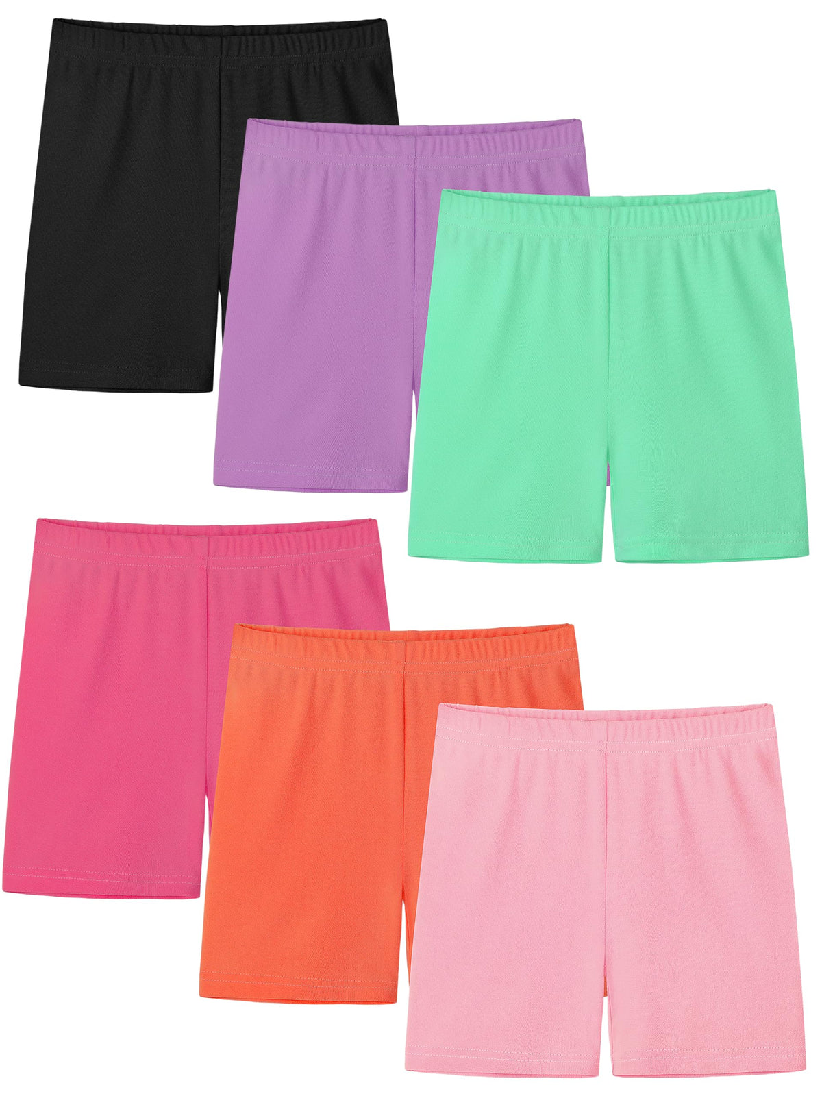 Resinta 6 Pack Girls Bike Shorts Toddler Under Dress Dance Cartwheel Shorts