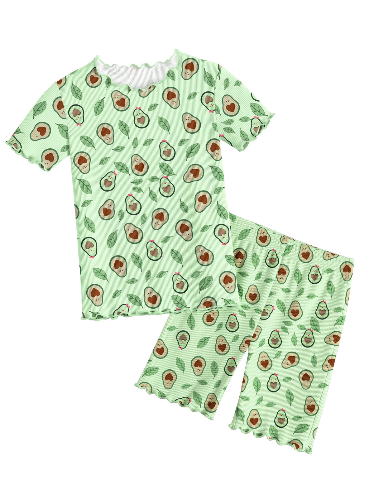 Arshiner Girls Pajamas Lettuce Loungewear Snug Fit Pjs Set Kids Sleepwear
