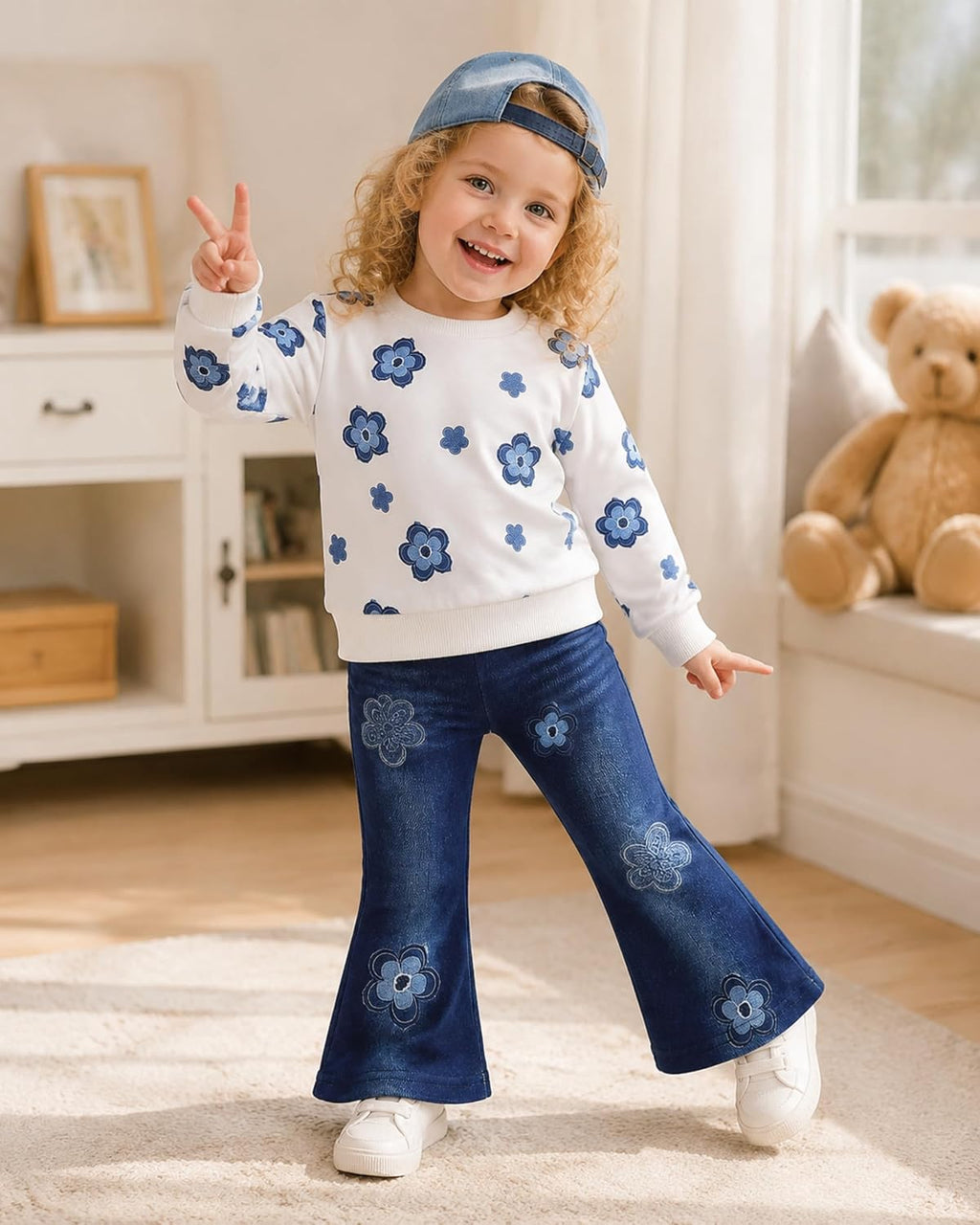 SODLON Toddler Girl Clothes Baby Fall Winter Sweatshirt Pants Outfit 12M-5T