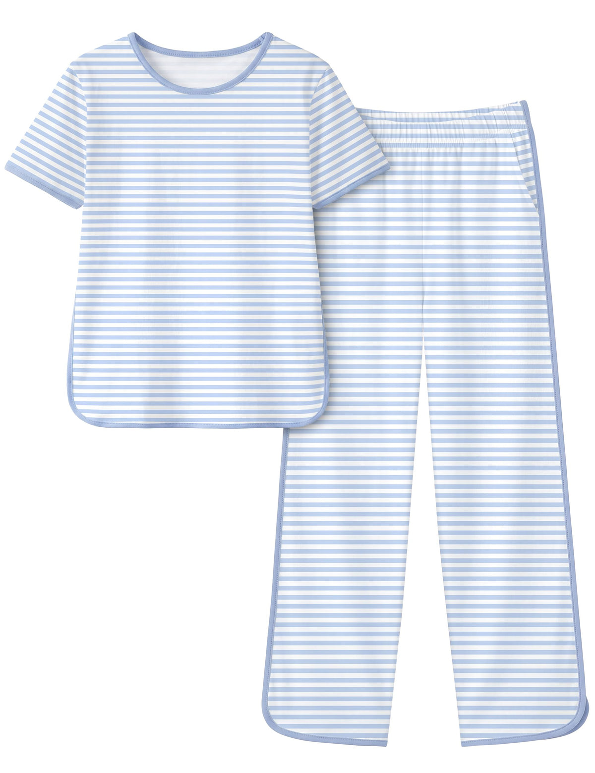 Yoofoss Girls Pajamas Organic Cotton Loose Fit Kids Pjs 2 Piece Sleepwear Short Sleeves & Long Pants Girls Clothes