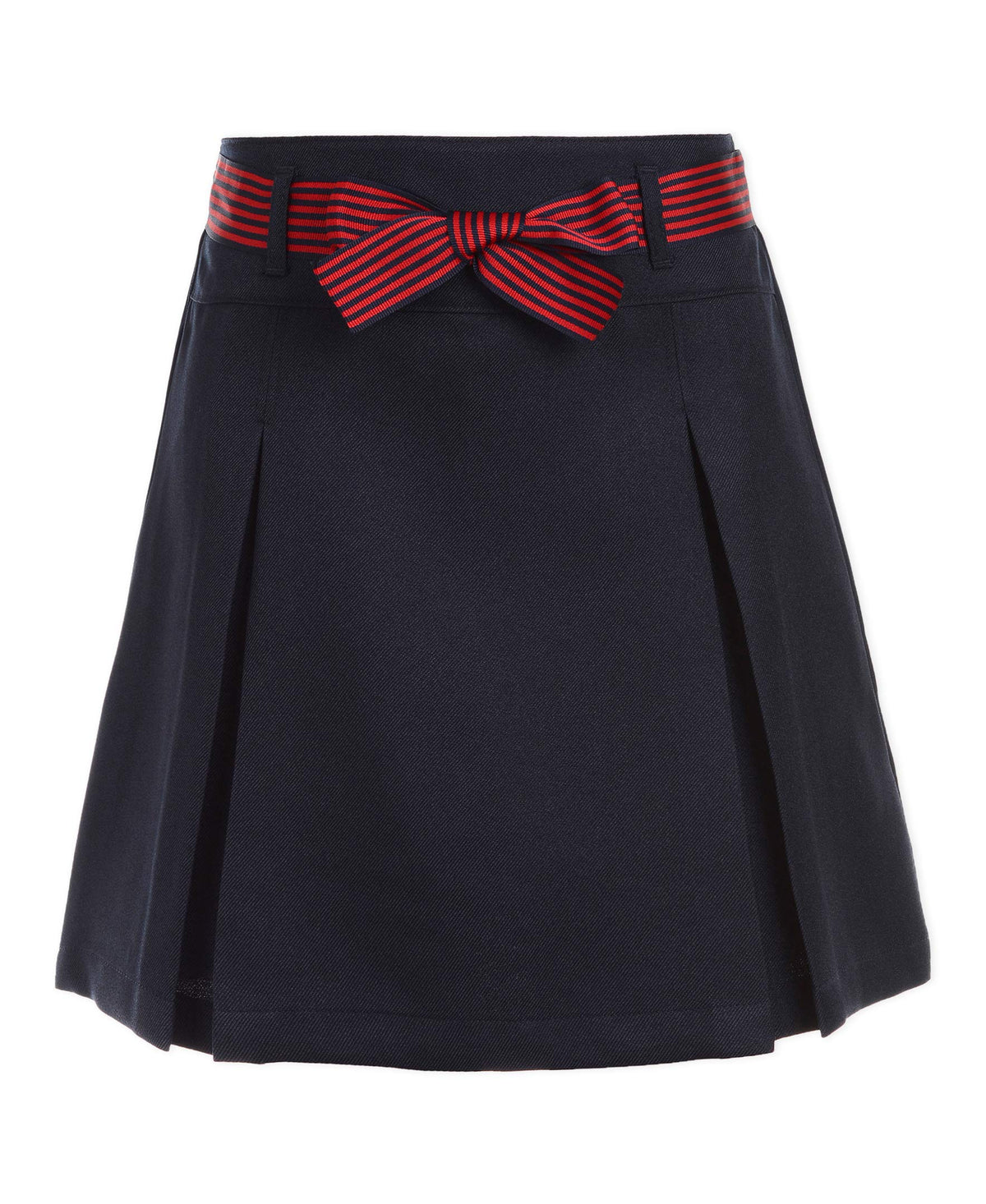 Nautica Girls' School Uniform Pleated Pull-on Scooter Skirt With Undershorts, Knit Waistband