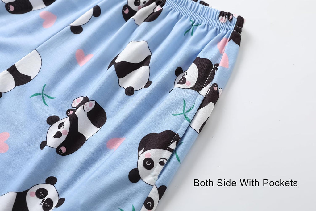 Hupohoi Girls Pajama Sets Summer Short Sleeve With Shorts & Pants Sleepwear