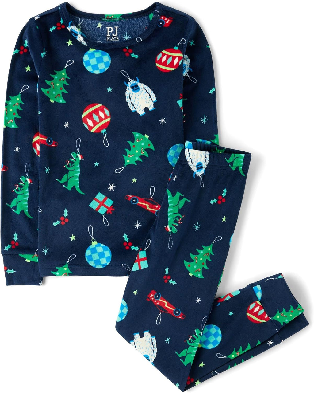 The Children's Place Baby Kids Christmas 2 Piece Pajama Sets, Velour