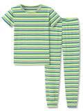 Topgal Kids Purple Brown Stripe Pajamas, 2PC Short Sleeve Pants, Size 2T-10