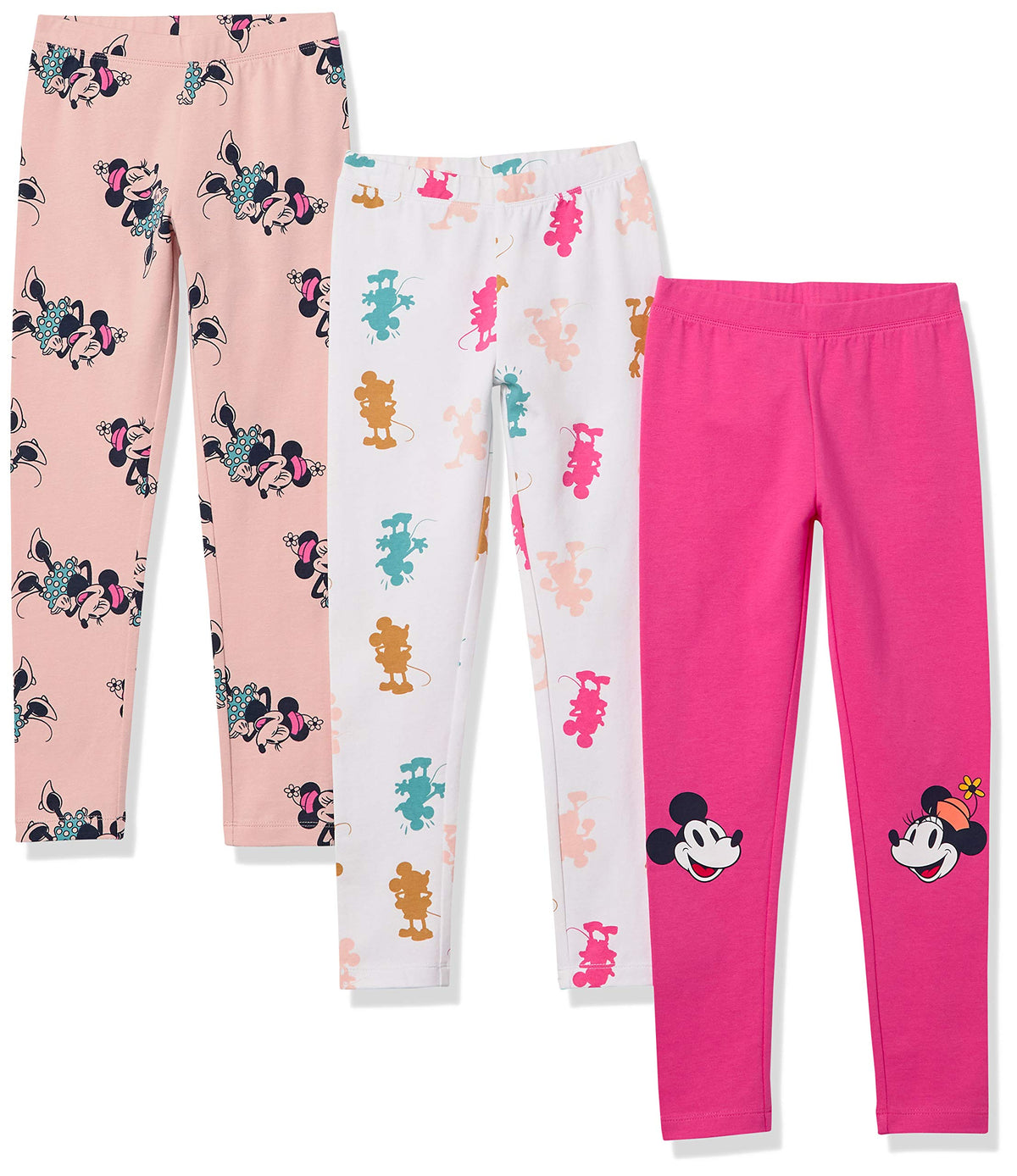 Amazon Essentials Disney | Marvel | Star Wars | Frozen | Princess Girls and Toddlers' Cotton Stretch Leggings, Multipacks
