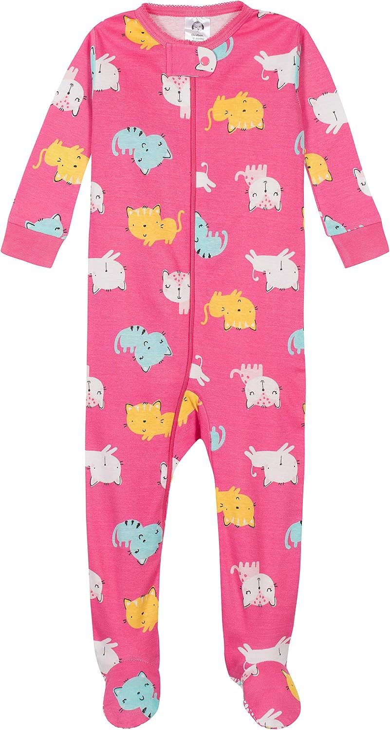 Gerber Baby Girls 4-pack Footed Pajamas