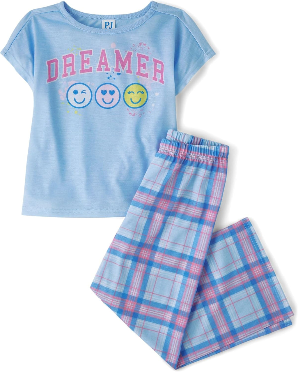 The Children's Place girls Short Sleeve Top and Pants,2 Piece Pajama Set