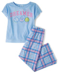 The Children's Place girls Short Sleeve Top and Pants,2 Piece Pajama Set