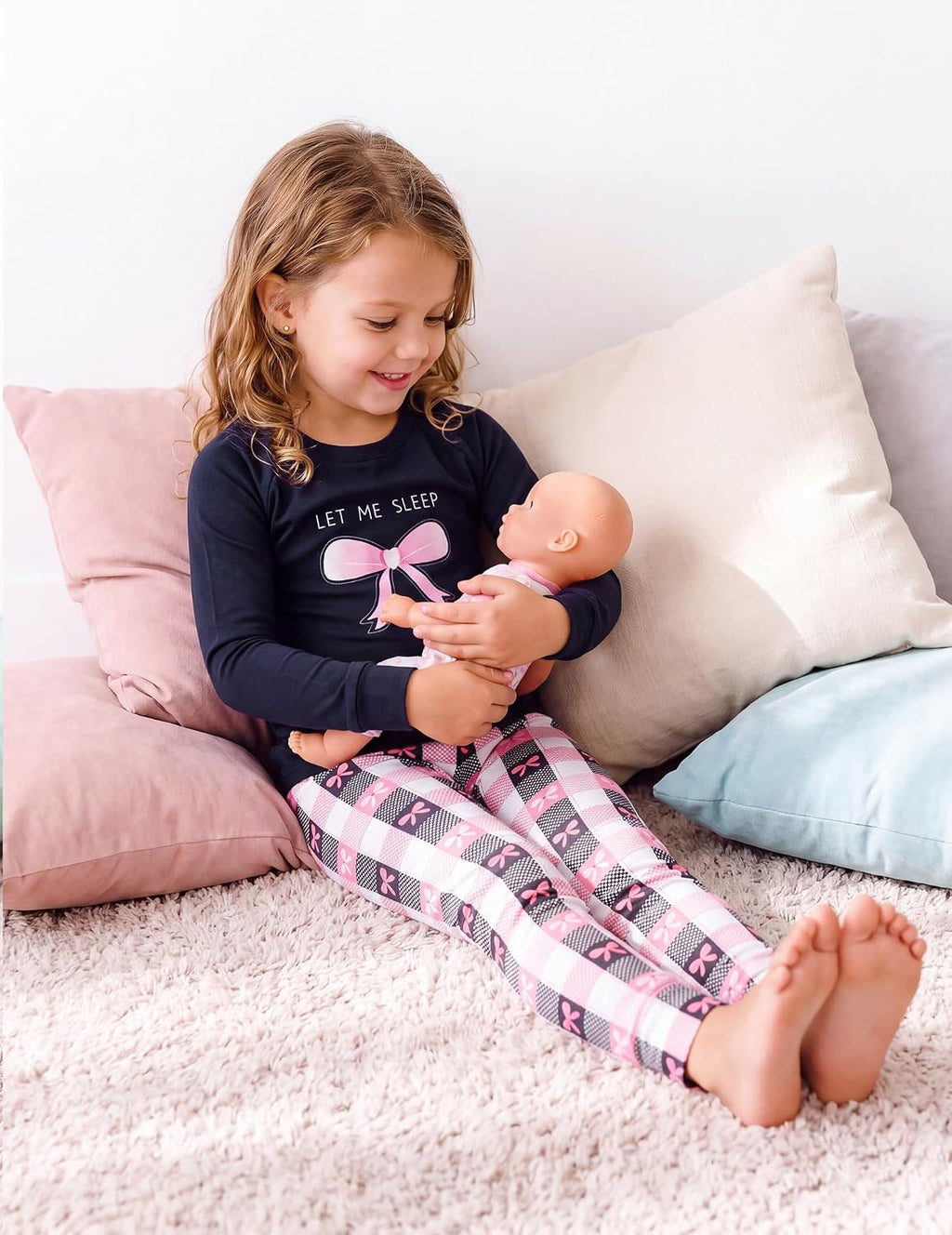Arshiner Girls Pajamas Long Sleeve Snug Fit Pjs Set Kids Cute Sleepwear