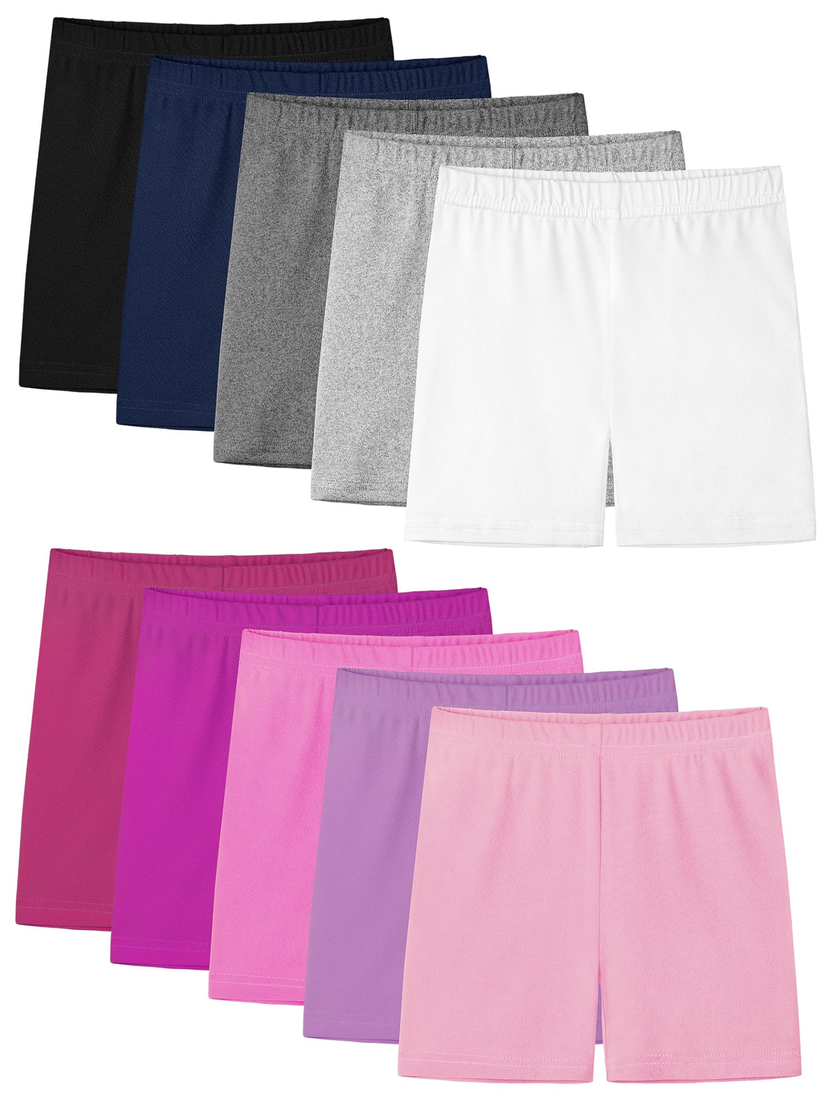 10 Pack Girls Bike Shorts Toddler Biker Cartwheel Under Dress Dance Shorts