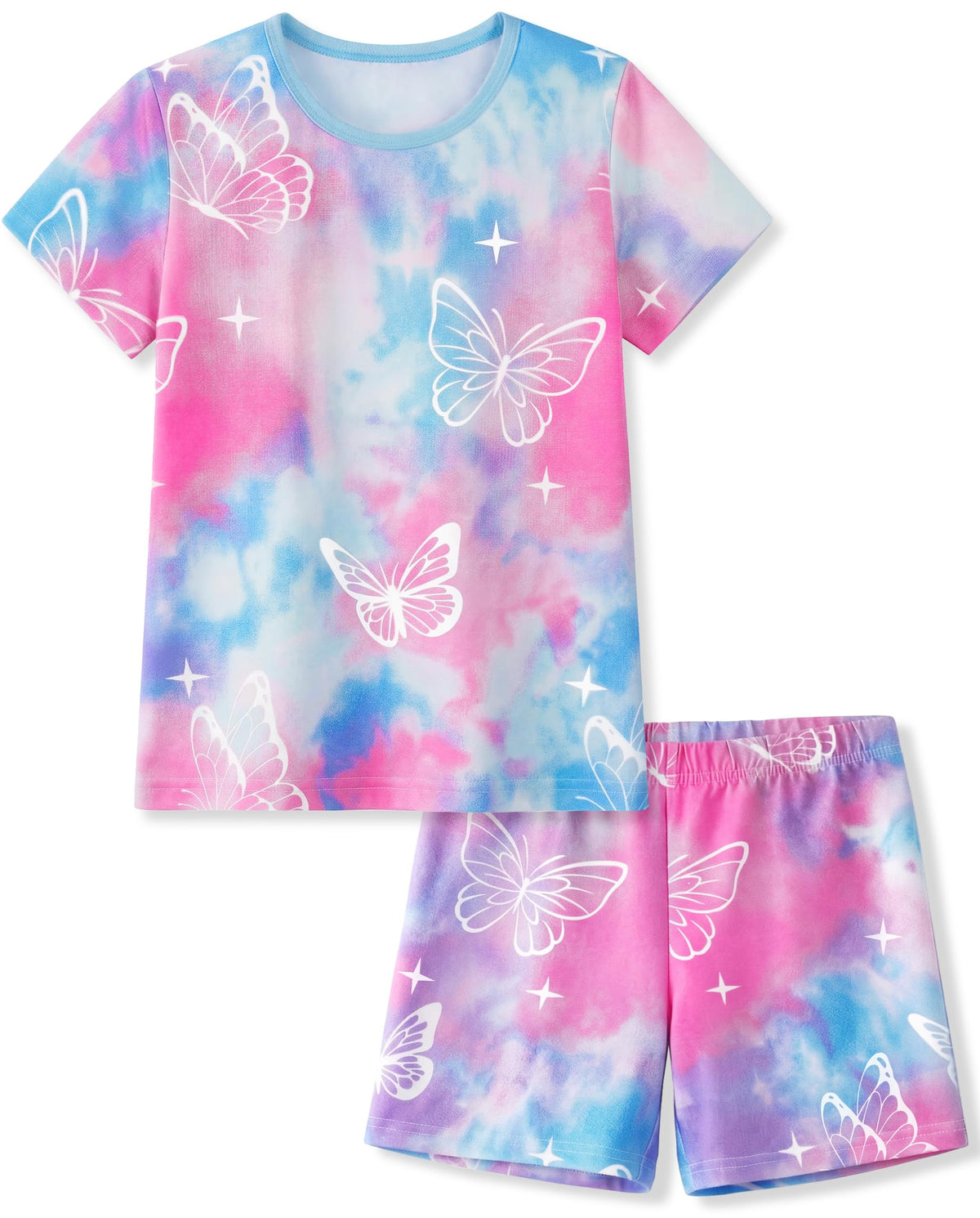 HONGTEYA Cotton Girls Clothes Kids Short Sleeve for 4-15T Years