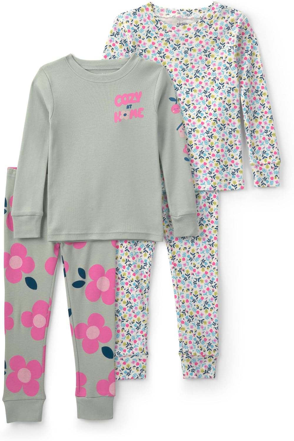 Carter's Girls' 4-piece Tight Fit Cotton Pajama Set