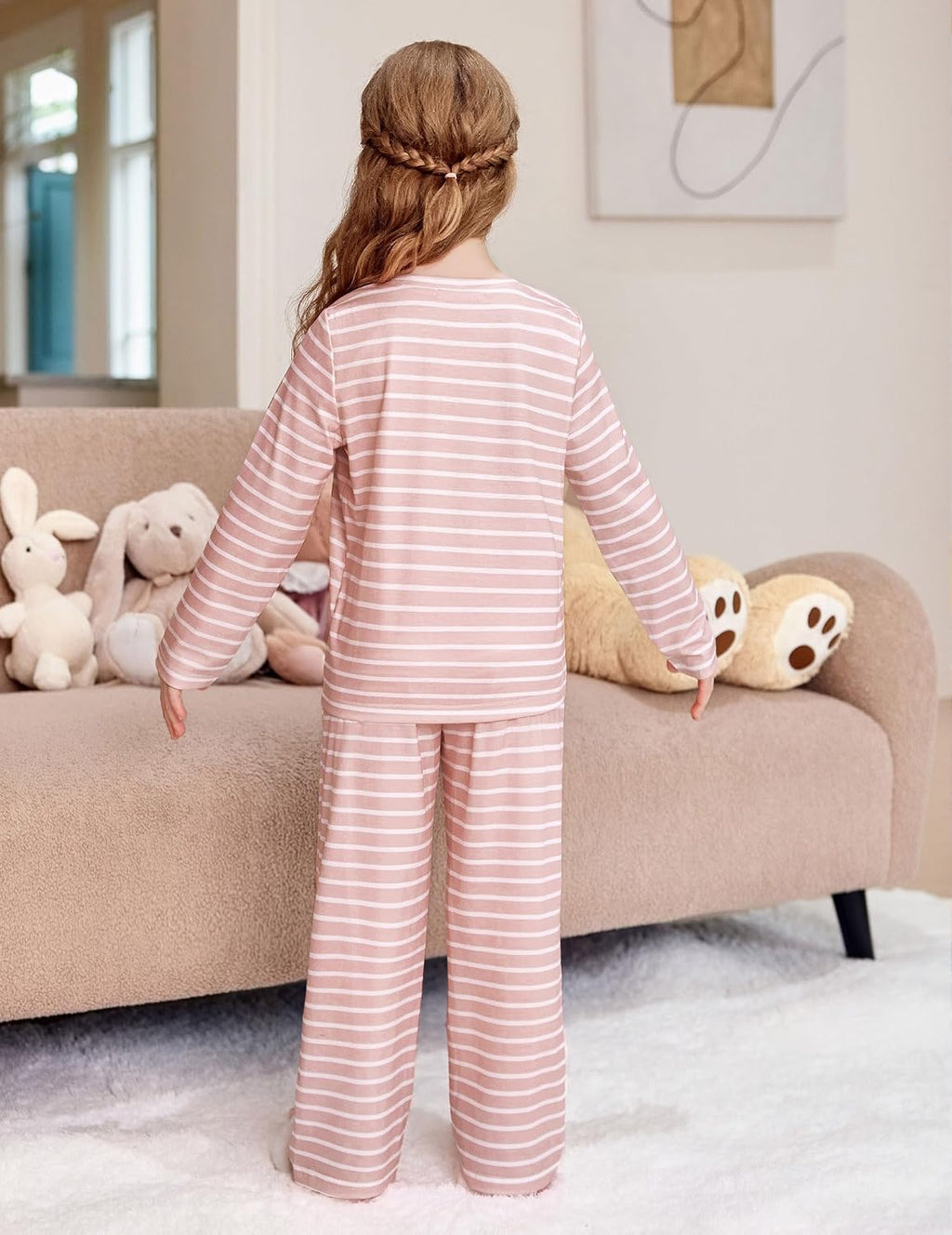 Arshiner Pajamas Set for Girls Long Sleeve & Pants Pjs Soft Lounge Sets