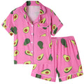 Vopmocld Girls Summer Pajama Sets Button Down Top & Shorts Sleepwear 8-18Y