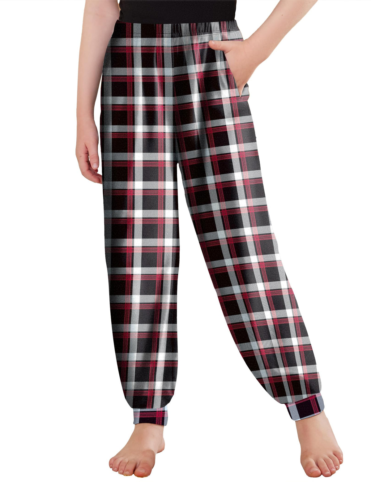 Arshiner Girls Pajama Pants Kids Plaid Pj Pants Comfy Lounge Bottoms