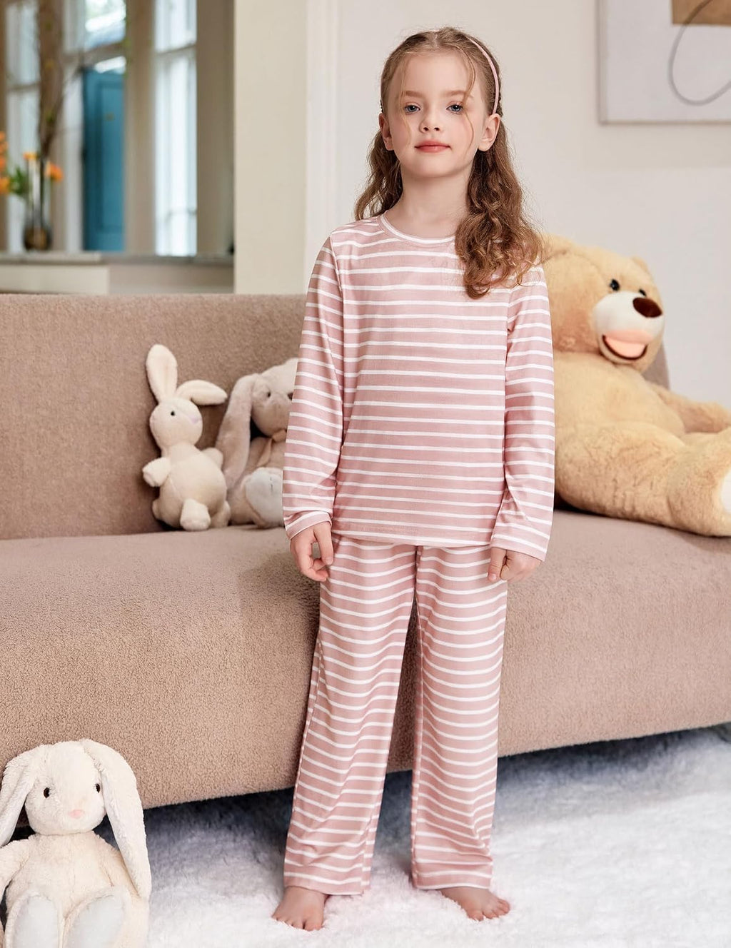 Arshiner Pajamas Set for Girls Long Sleeve & Pants Pjs Soft Lounge Sets