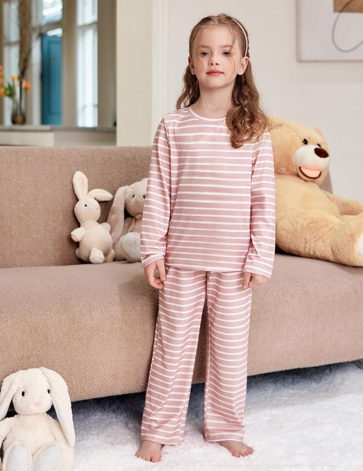 Arshiner Pajamas Set for Girls Long Sleeve & Pants Pjs Soft Lounge Sets